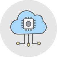 nube informática línea lleno ligero icono vector