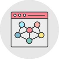 Network Line Filled Light Icon vector