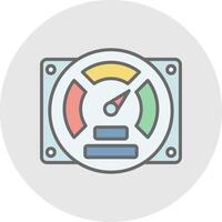 Gauge Line Filled Light Icon vector