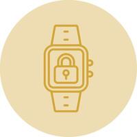 Lock Line Yellow Circle Icon vector