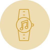 Music Line Yellow Circle Icon vector