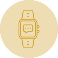 Message Line Yellow Circle Icon vector