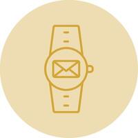 Message Line Yellow Circle Icon vector