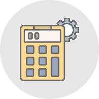 Calculator Line Filled Light Icon vector