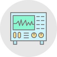 Oscilloscope Line Filled Light Icon vector