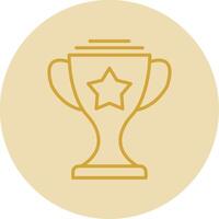 Trophy Line Yellow Circle Icon vector