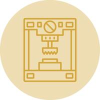 Press Machine Line Yellow Circle Icon vector