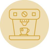 Coffee Machine Line Yellow Circle Icon vector