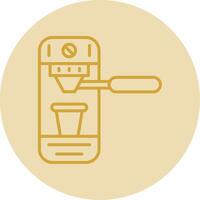 Coffee Machine Line Yellow Circle Icon vector