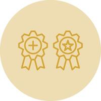 Medals Line Yellow Circle Icon vector