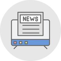 Noticias línea lleno ligero icono vector