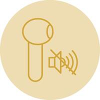 Earbuds Line Yellow Circle Icon vector