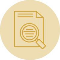 Magnifying Glass Line Yellow Circle Icon vector
