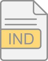 IND File Format Line Filled Light Icon vector