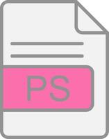 PS File Format Line Filled Light Icon vector