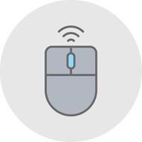 Wireless Mouse Line Filled Light Icon vector