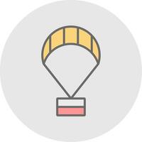 Paragliding Line Filled Light Icon vector