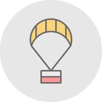 parapente línea lleno ligero icono vector