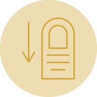 Tap Down Line Yellow Circle Icon vector