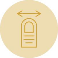 Tap Drag Line Yellow Circle Icon vector