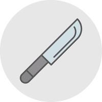 cuchillo línea lleno ligero icono vector
