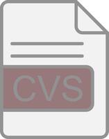 CVS File Format Line Filled Light Icon vector