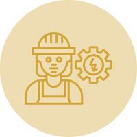 Electrical Engineer Line Yellow Circle Icon vector