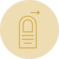 Tap Right Line Yellow Circle Icon vector