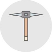 Pickaxe Line Filled Light Icon vector