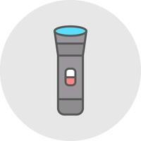 Torch Line Filled Light Icon vector