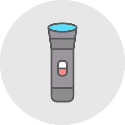 Torch Line Filled Light Icon