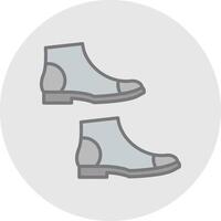 botas línea lleno ligero icono vector