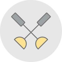 Paddle Line Filled Light Icon vector