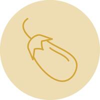 Brinjal Line Yellow Circle Icon vector