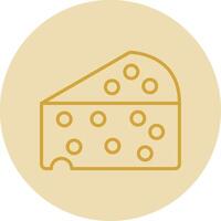 Cheese Line Yellow Circle Icon vector