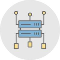 Data Structure Line Filled Light Icon vector