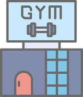 gimnasio línea lleno ligero icono vector