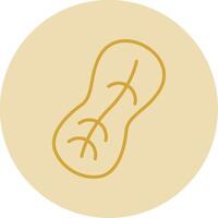 Peanut Line Yellow Circle Icon vector