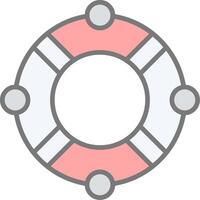 Lifebuoy Line Filled Light Icon vector