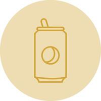 Soda Can Line Yellow Circle Icon vector