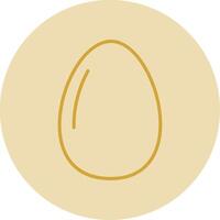 Egg Line Yellow Circle Icon vector