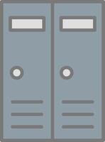 Lockers Line Filled Light Icon vector