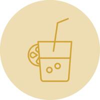 Fresh Juice Line Yellow Circle Icon vector