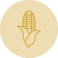 Corn Line Yellow Circle Icon vector