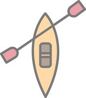 Canoe Line Filled Light Icon vector