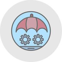 Risk Management Line Filled Light Icon vector