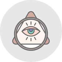 ojo de providencia línea lleno ligero icono vector