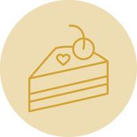 Pastry Line Yellow Circle Icon vector