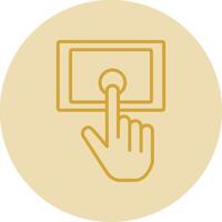 Tablet Line Yellow Circle Icon vector