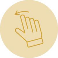 Swipe Left Line Yellow Circle Icon vector